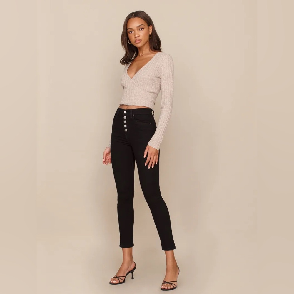 Reformation Black High-Rise Button Fly Skinny Jeans – Size 27